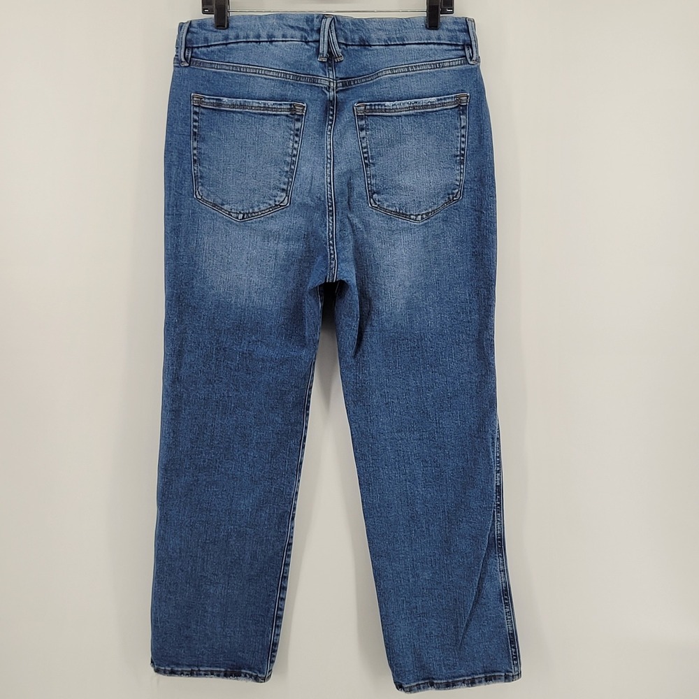 Good American Good Curve Straight‎ Jeans Womens 14/32 Blue Super High Rise Denim - Picture 2 of 6